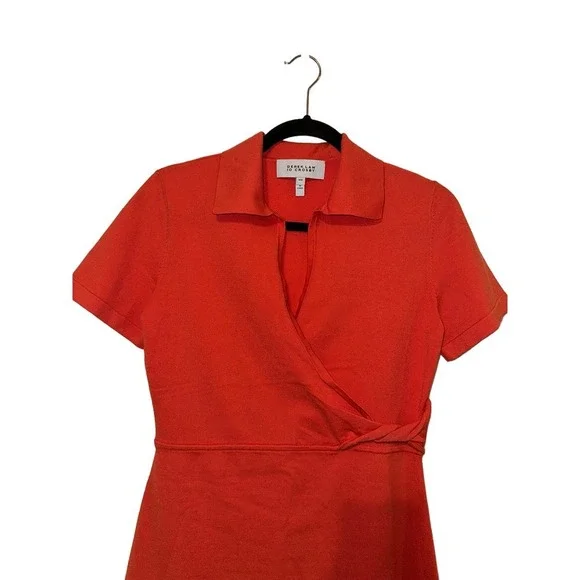 Derek Lam 10 Crosby Coral Raylen Twist Short Sleeve Sweater Dress Size Medium - Picture 4 of 7